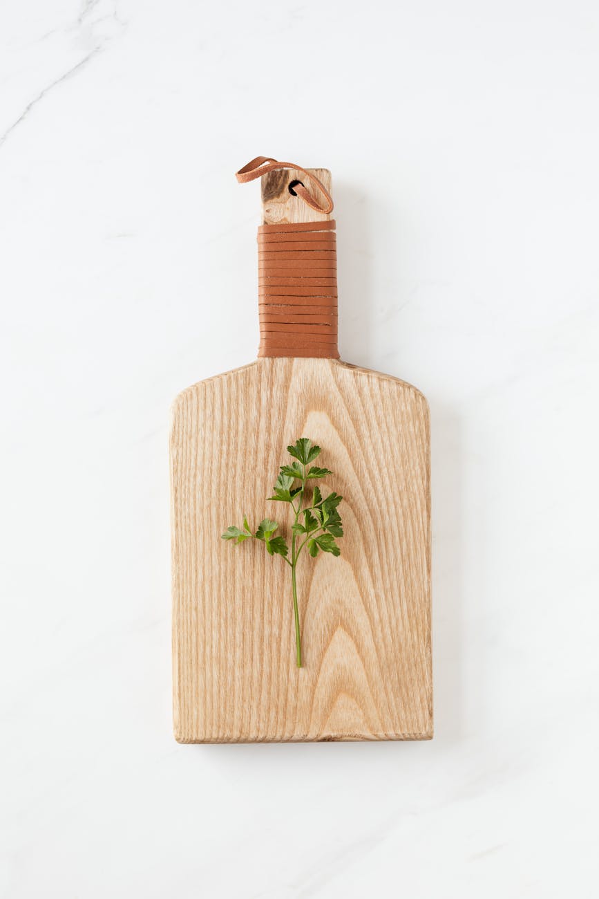 fresh green parsley on cutting board