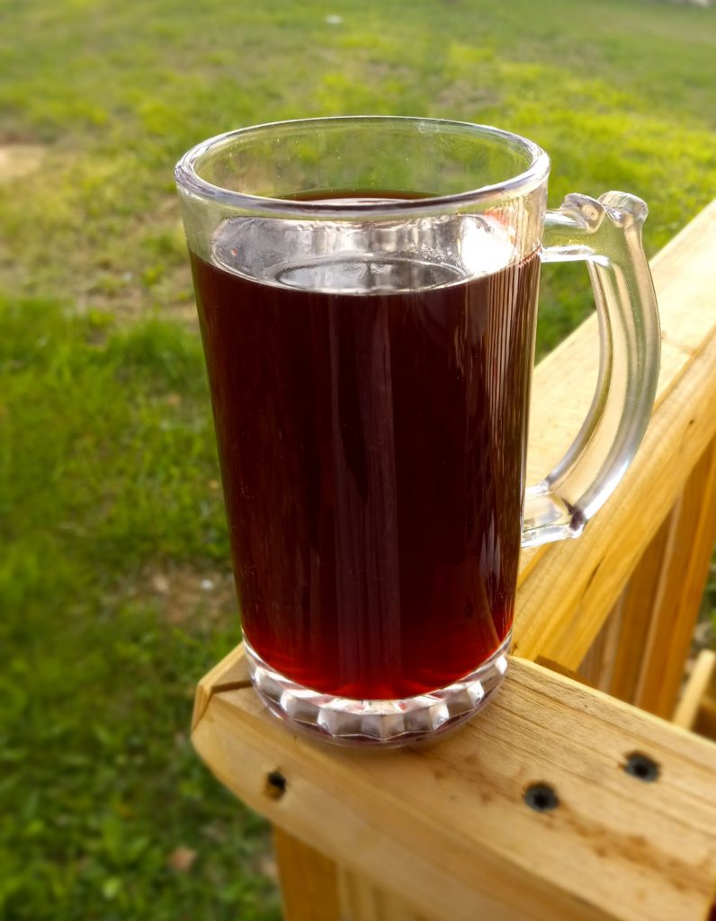 glass cup of sorrel tea