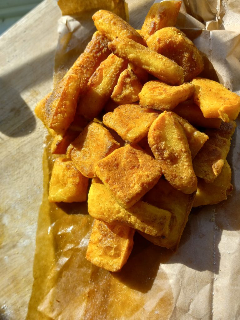 summer recipe - pan-fried chickpea tofu