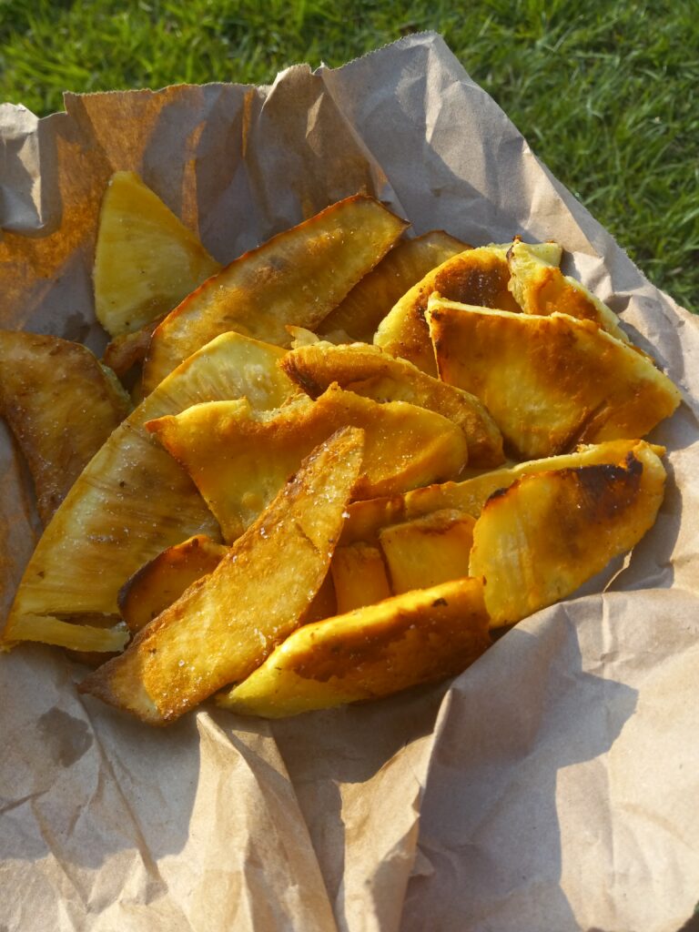 plate of fried breadfruit